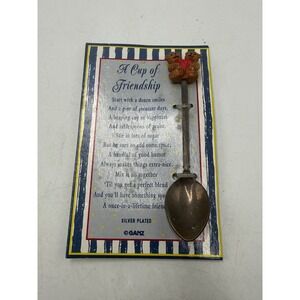 Ganz A Cup of Friendship Teddy Bear Heart Decorative Spoon E4690 Vintage‎